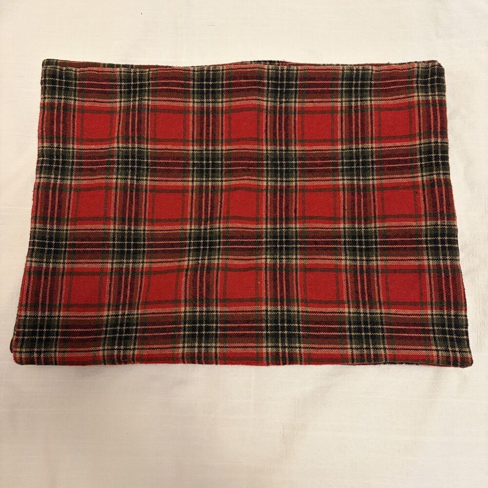Reversible Holiday Christmas Plaid Cloth Placemats Set of 5 Red Green Black